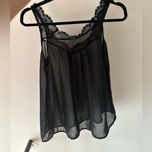 Vintage Black Sheer Lace Top